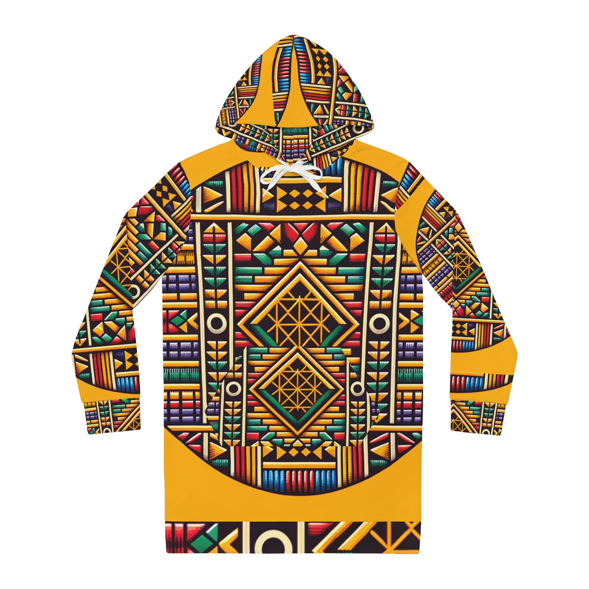 "Heritage Chic: Kente Enchantment Women's Hoodie Dress"