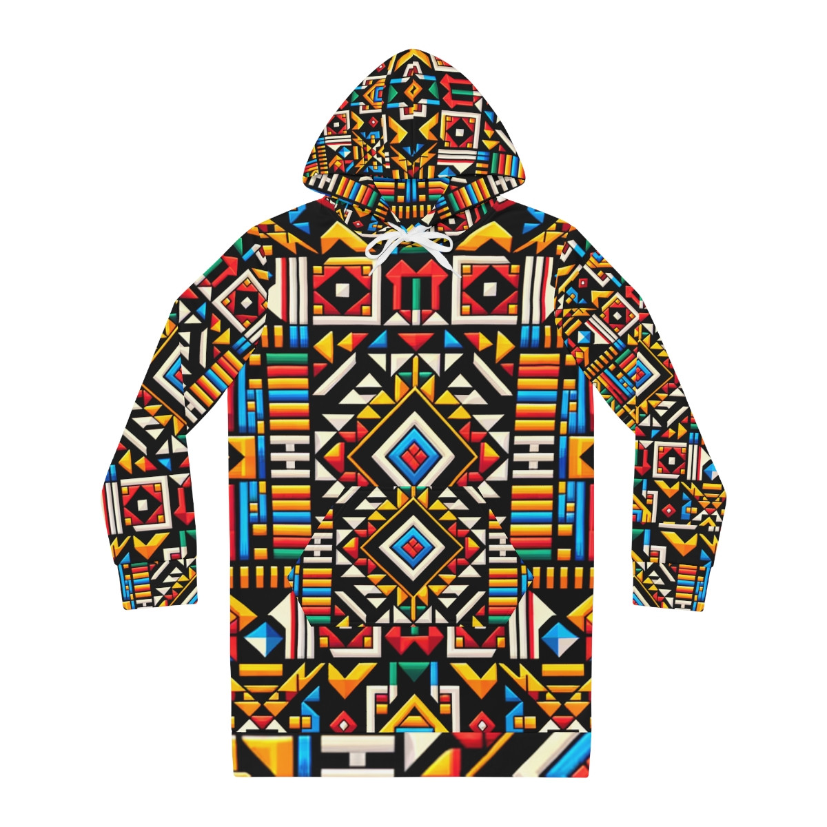 "Kente Kaleidoscope Women's Hoodie Dress"