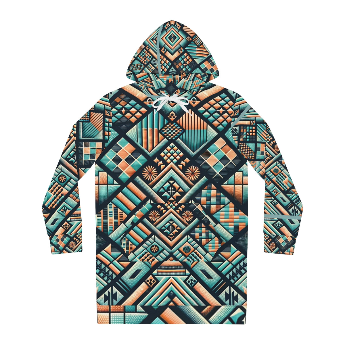 "Heritage Harmony Kente Hoodie Dress"