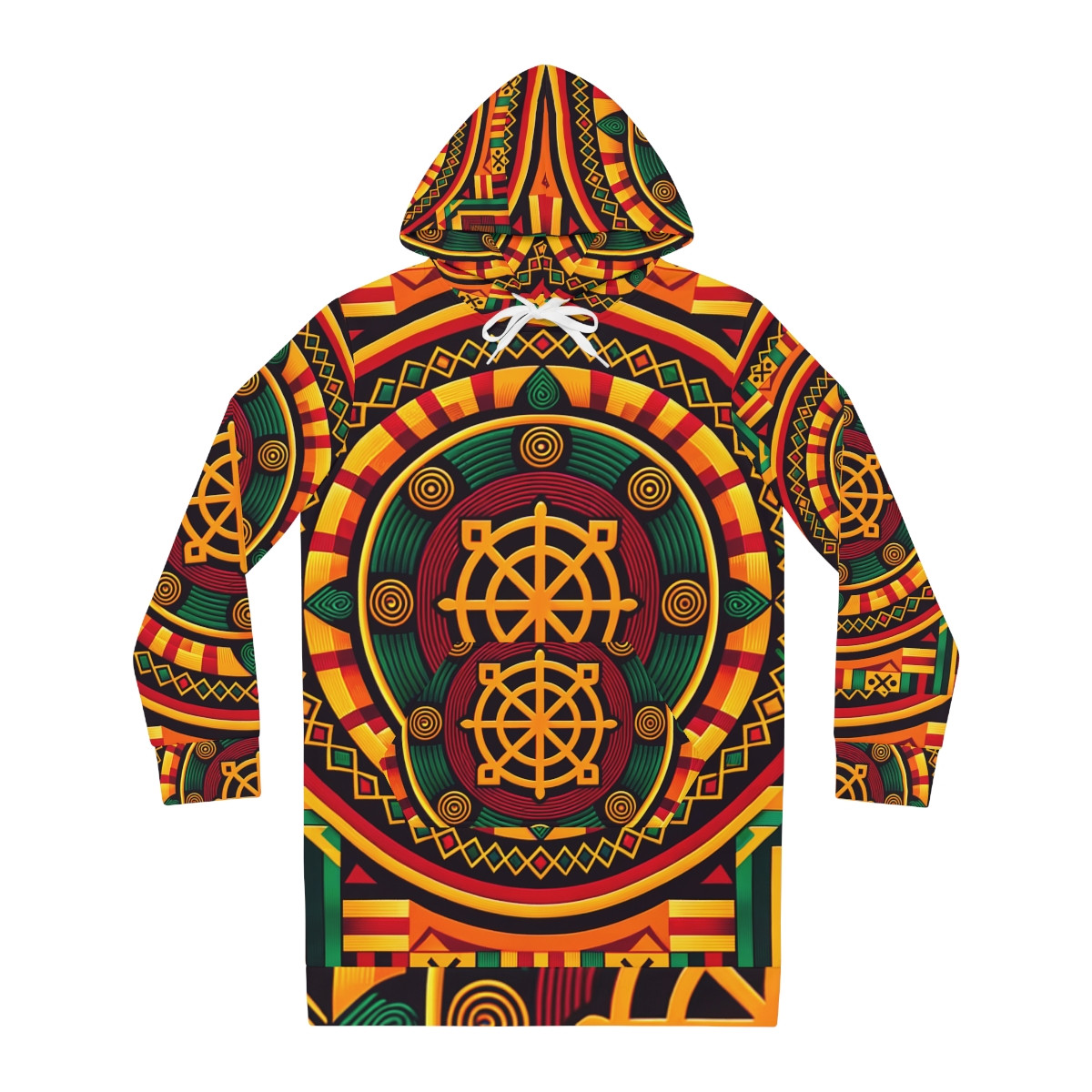 "Heritage Embrace: Women's Kente Fusion Hoodie Dress"