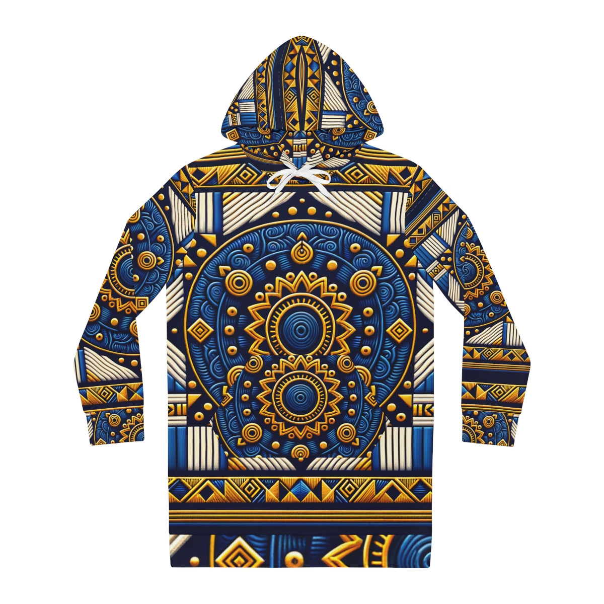 "African Radiance: Kente Symphony Women's Hoodie Dress"