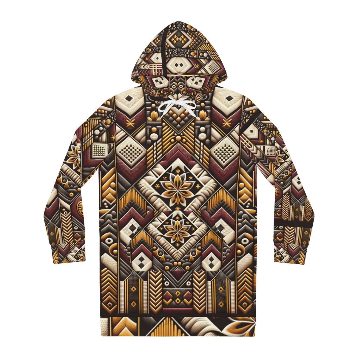 "Exotic Kente Harmony Women's Hoodie Dress"