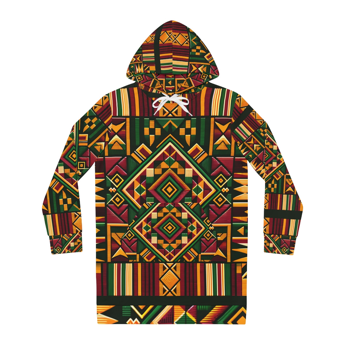 "Kente Charm Enchantress Hoodie Dress"