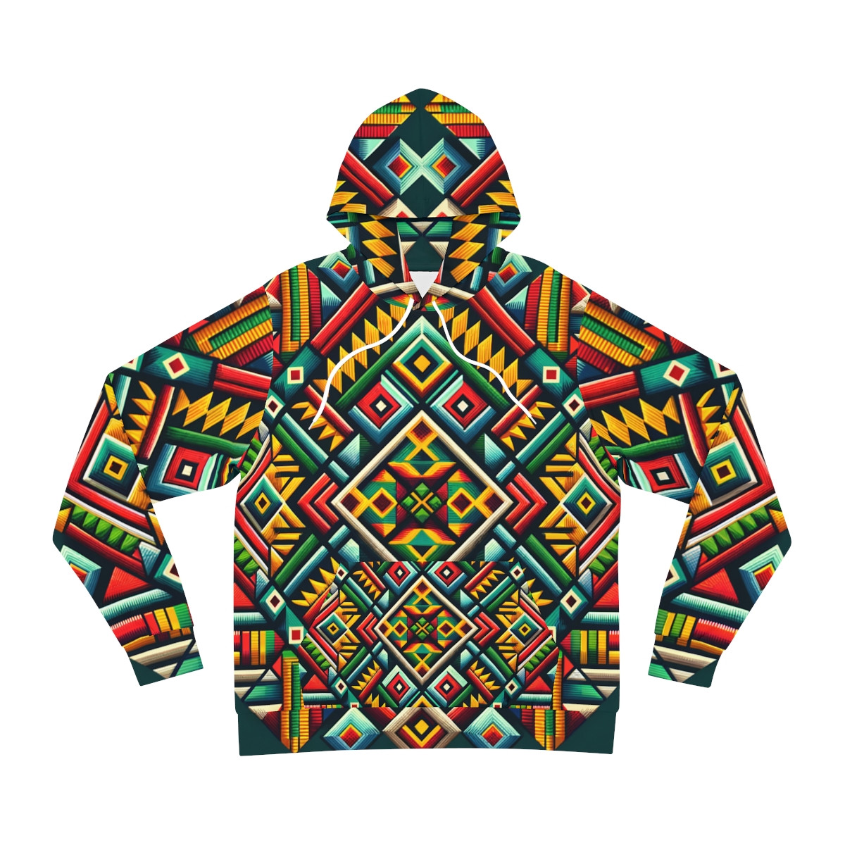 "Global Fusion Kente Kaleidoscope Hoodie"