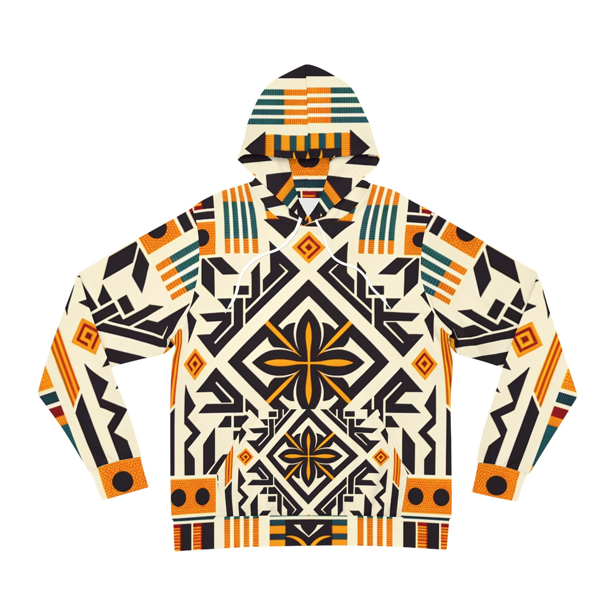 "Kente Kaleidoscope Unisex Fusion Hoodie"