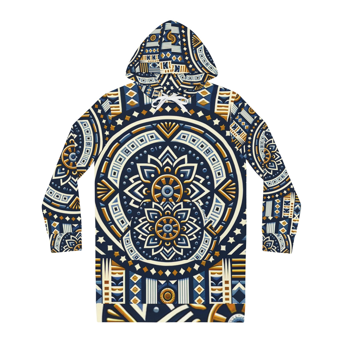 "Kente Kaleidoscope Women's Hoodie Dress"