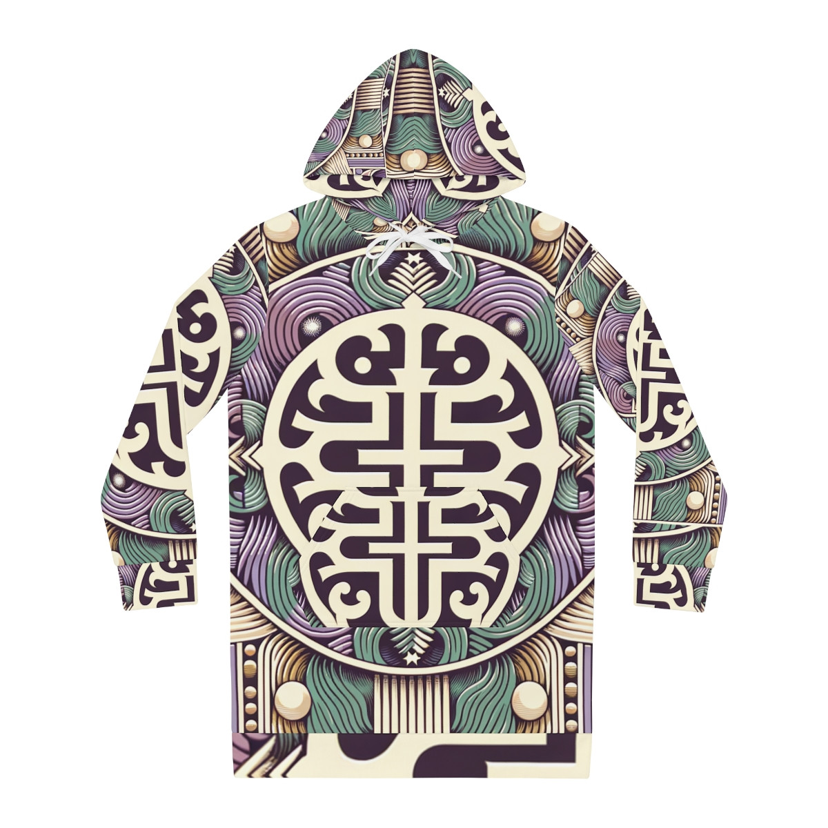 "African Elegance: Kente Symphony Women's Hoodie Dress"