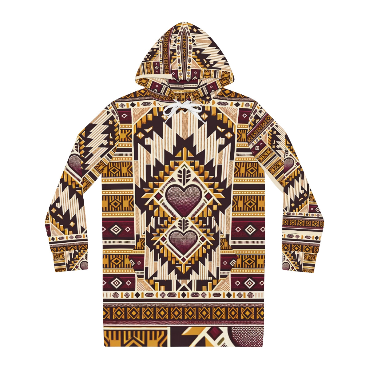 "AfroElegance Kente Couture Hoodie Dress"