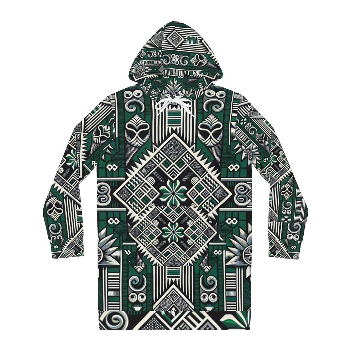 "AfroGlam Essence – Kente Edition Women's Hoodie Dress"