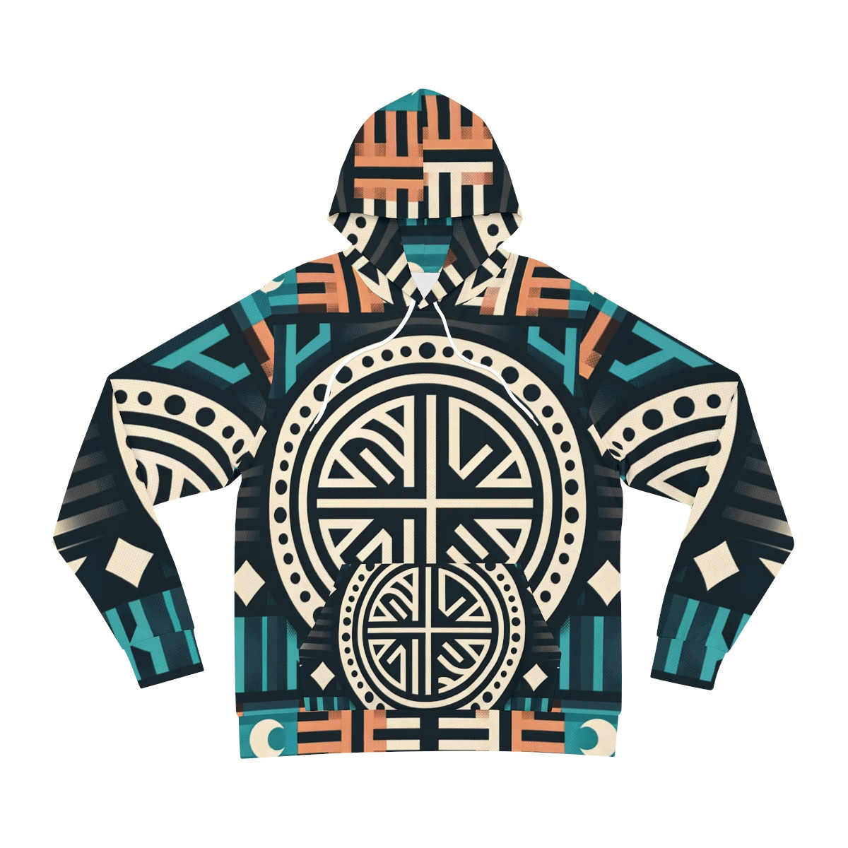 "AfroFusion ColorSplash Unisex Kente Hoodie"