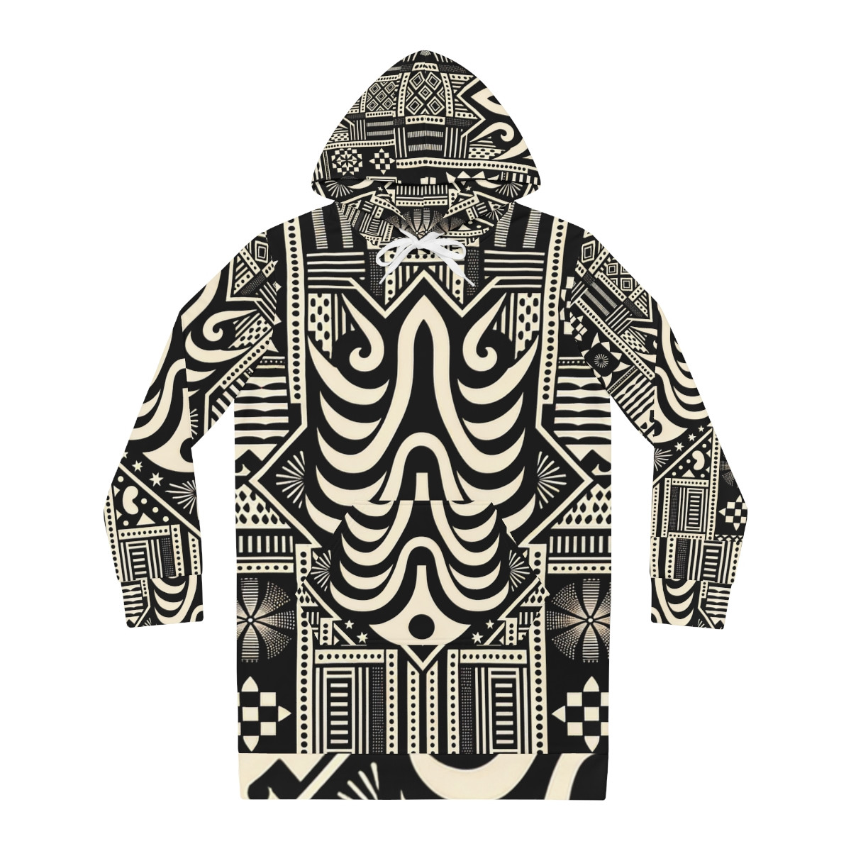 "Kente Kaleidoscope Women's Hoodie Dress"