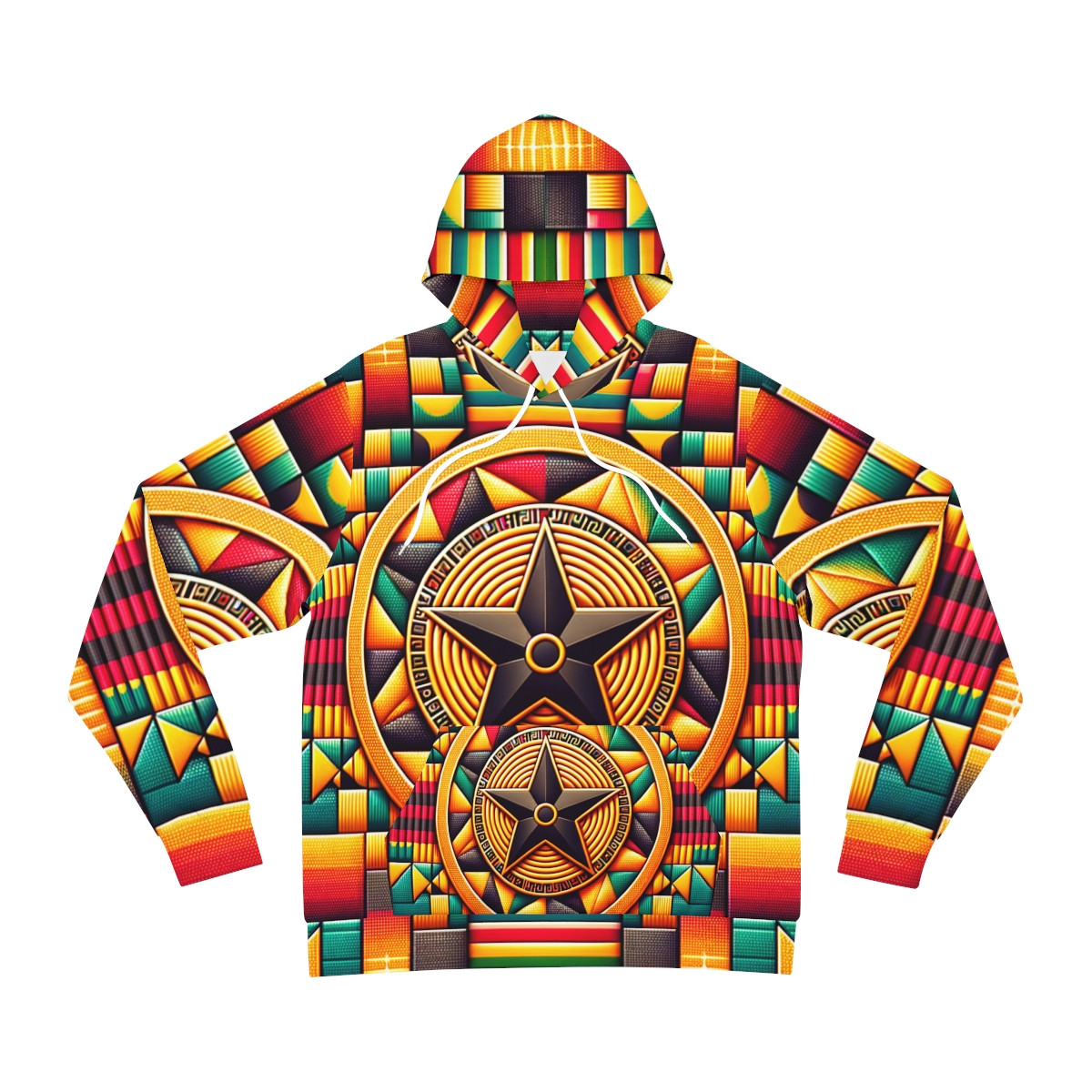 "AfroFusion Kente Kaleidoscope Hoodie"