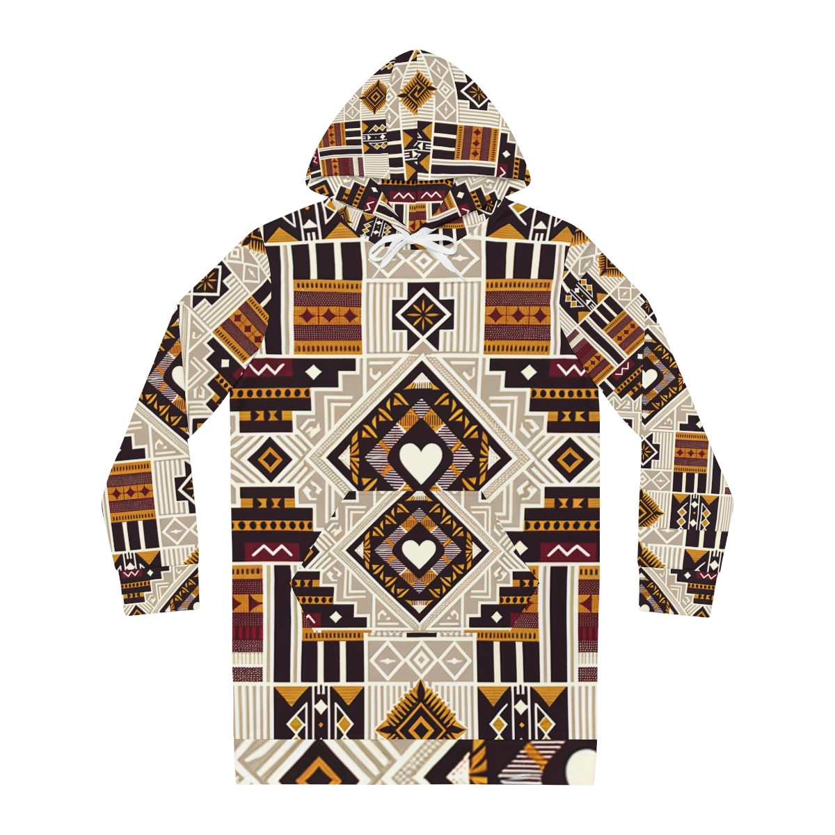 "AfroGlam Kente Splendor Women's Hoodie Dress"