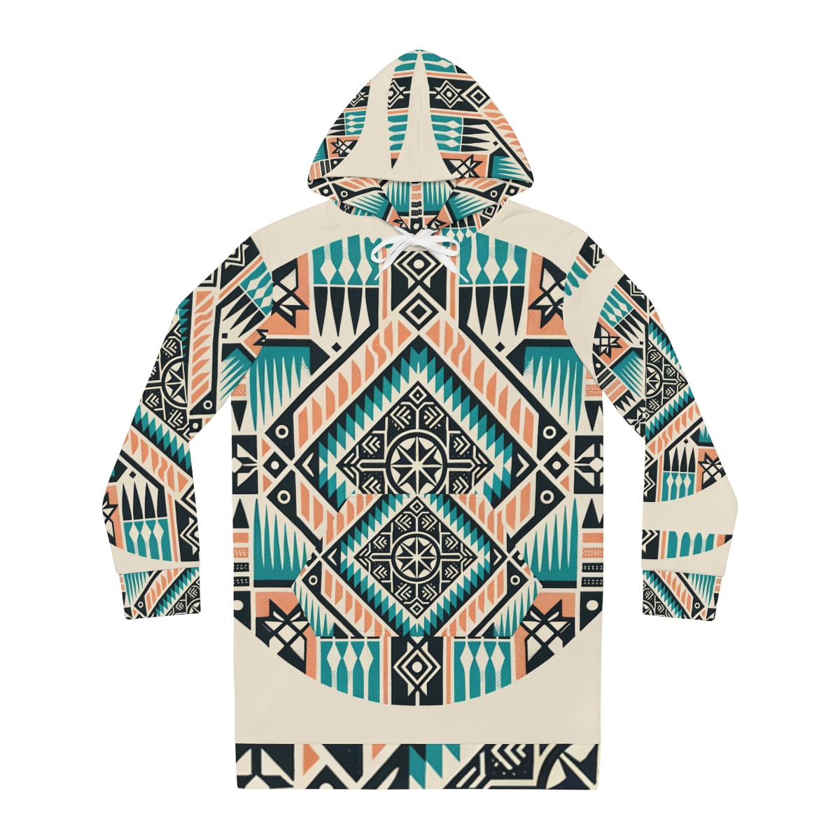 "AfroElegance Kente Couture Hoodie Dress"