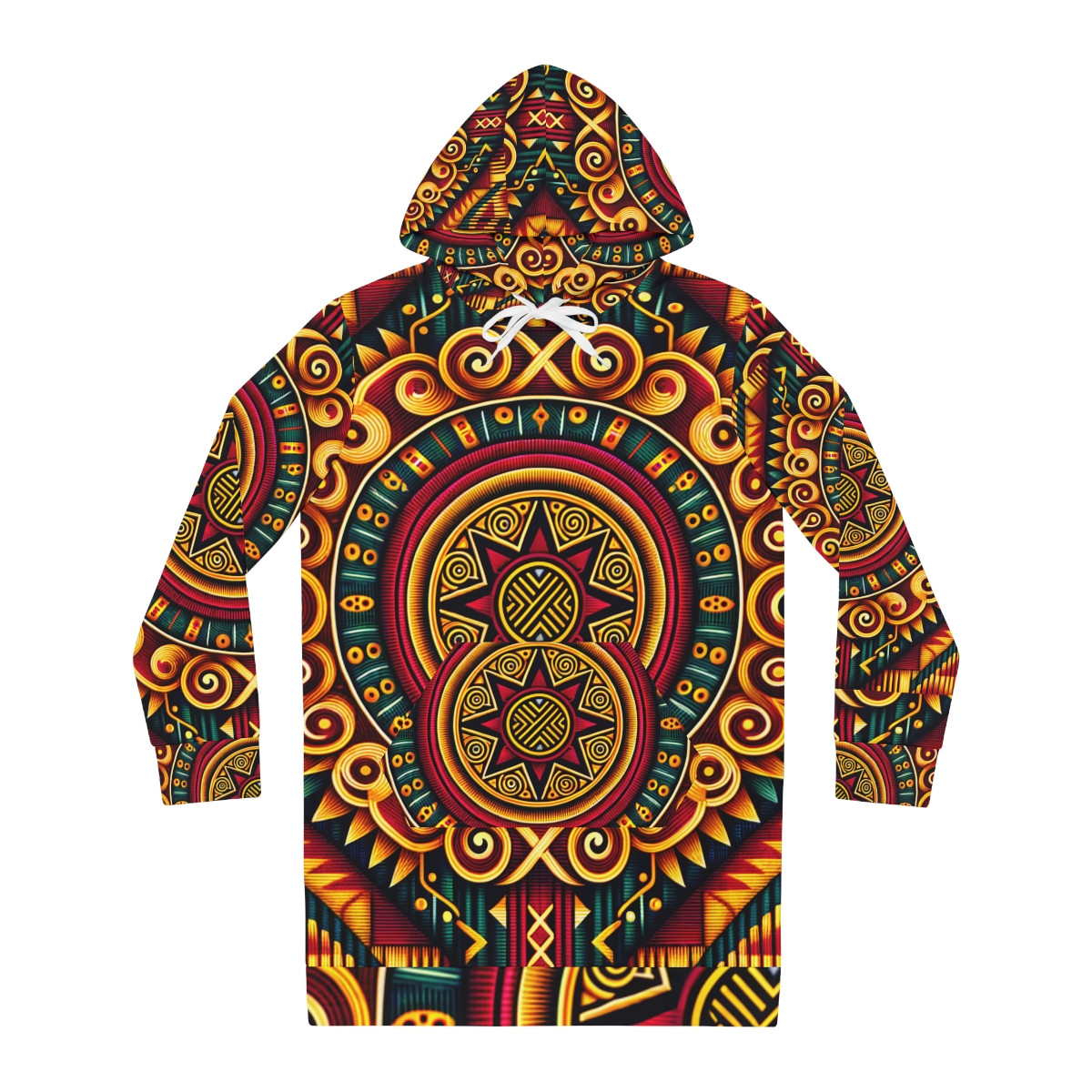 "Kente Kaleidoscope Women's Hoodie Dress"
