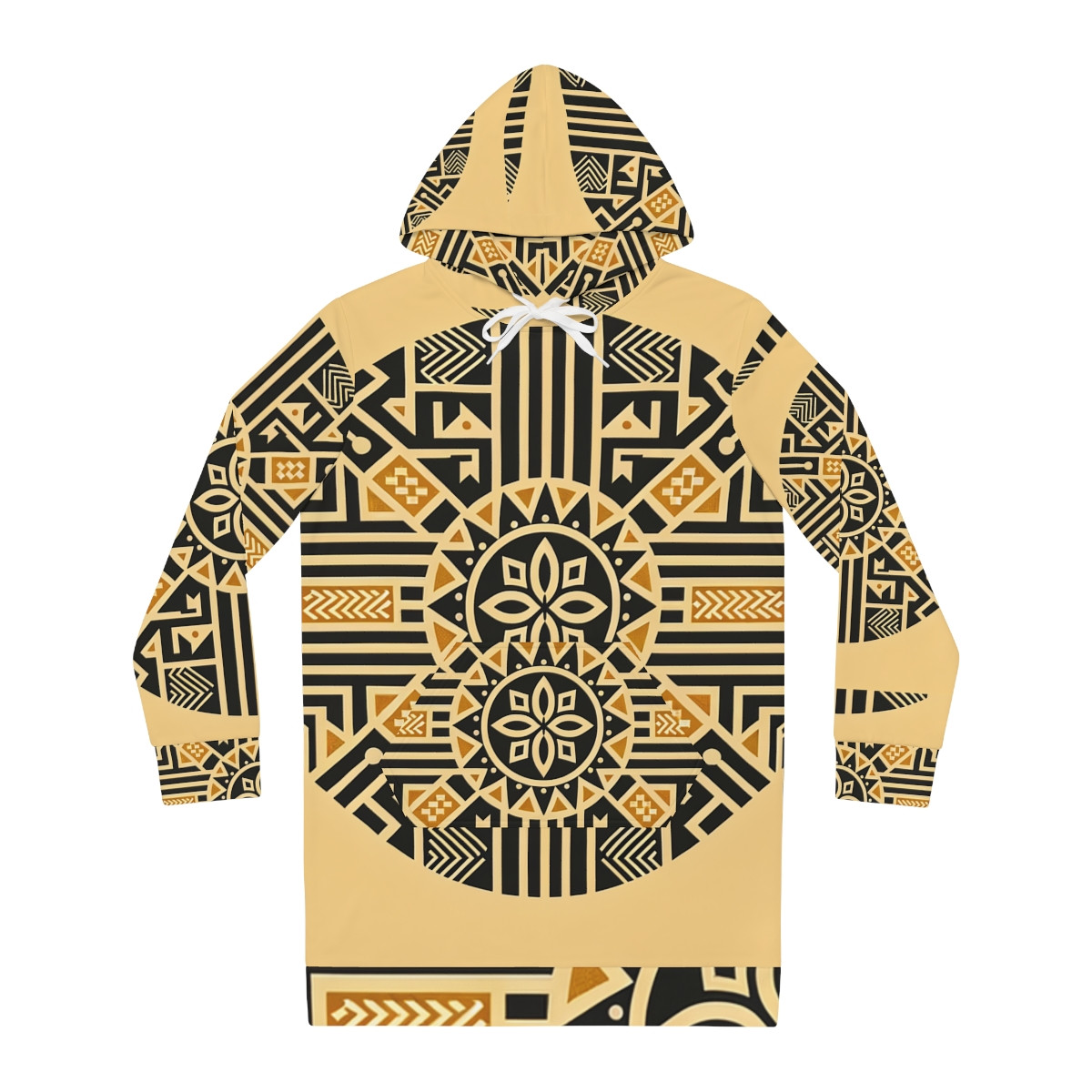 "African Splendor: Kente Majesty Women's Hoodie Dress"