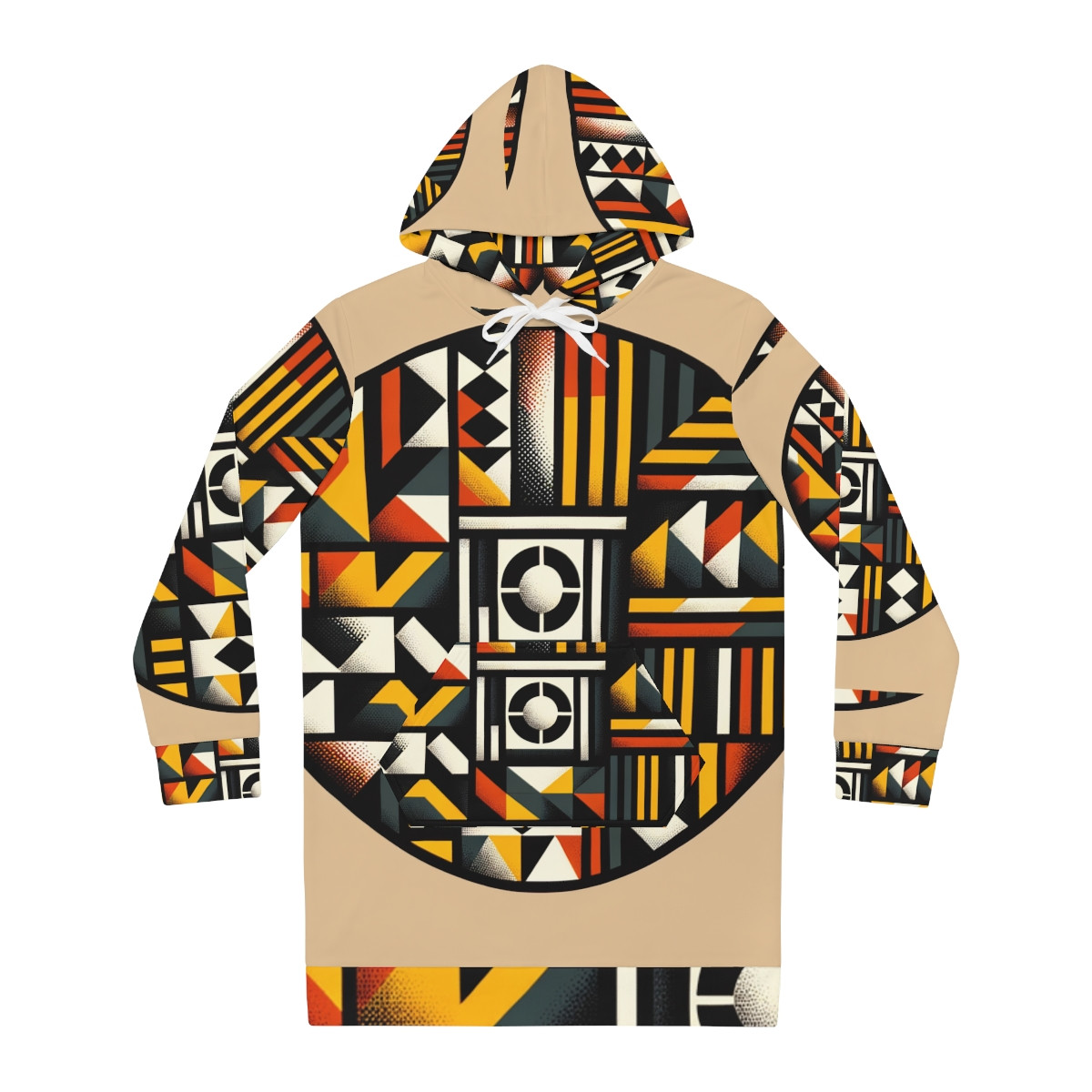 "Culture Chic: Kente Kaleidoscope Women's Hoodie Dress"