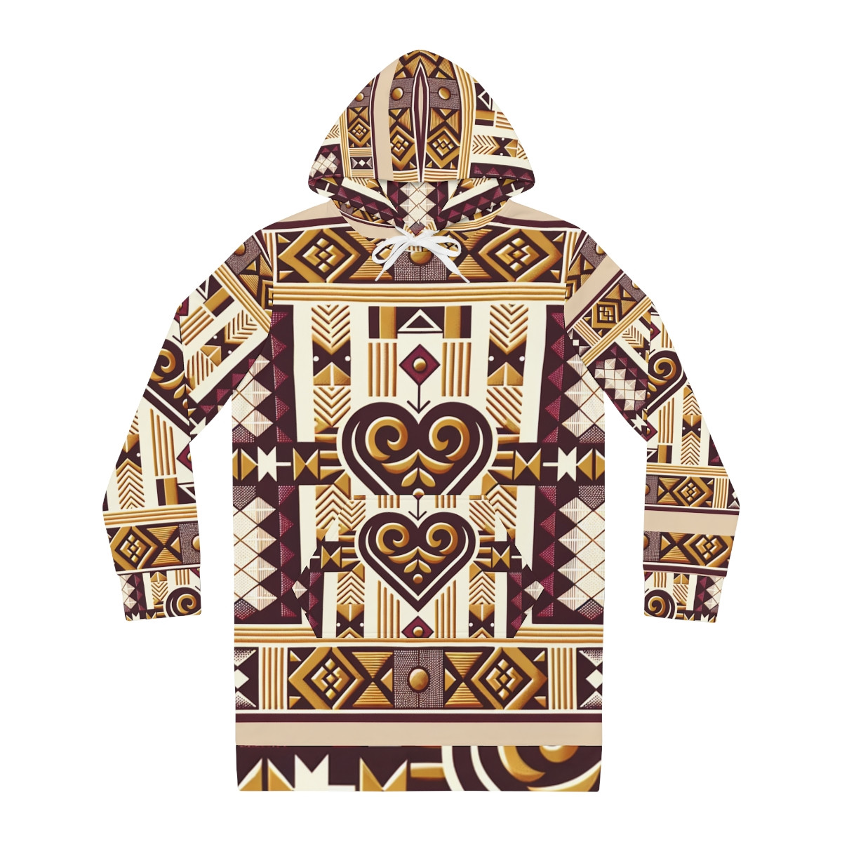 "AfroLuxe Kente Radiance Women's Hoodie Dress"