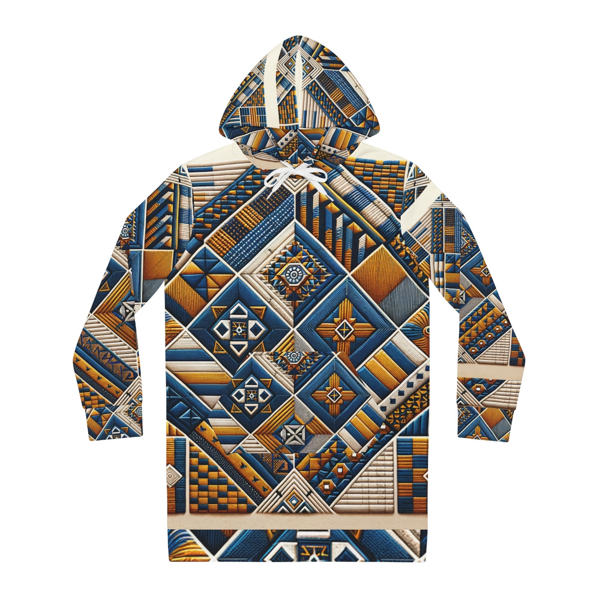"Heritage Chic: Kente Kaleidoscope Women's Hoodie Dress"