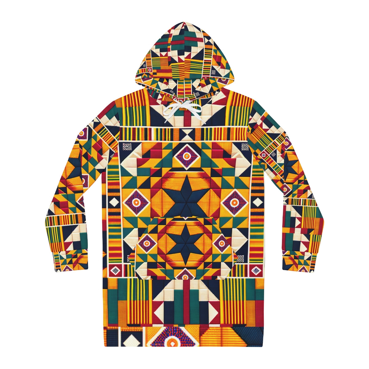 "Heritage Threads Kente Vision Hoodie Dress"