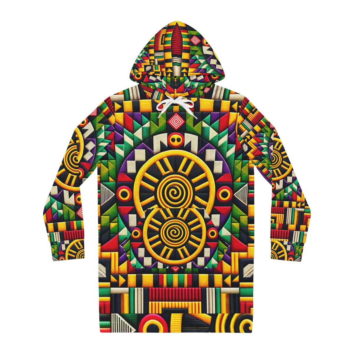 "Kente Kaleidoscope Women's Hoodie Dress"