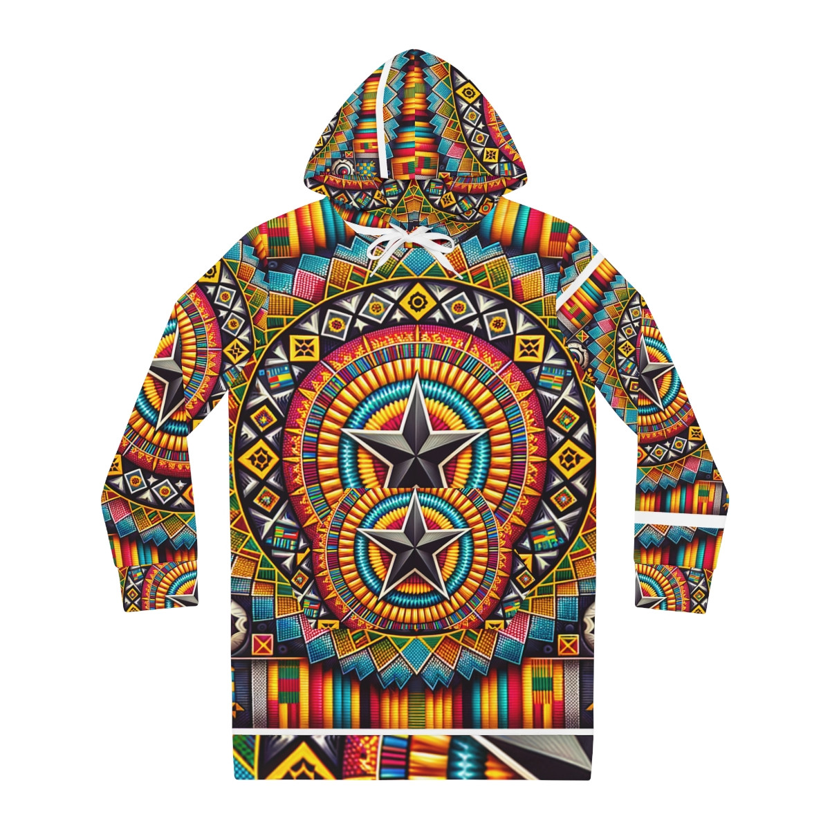 "AfroLux Essence: Kente Couture Women's Hoodie Dress"