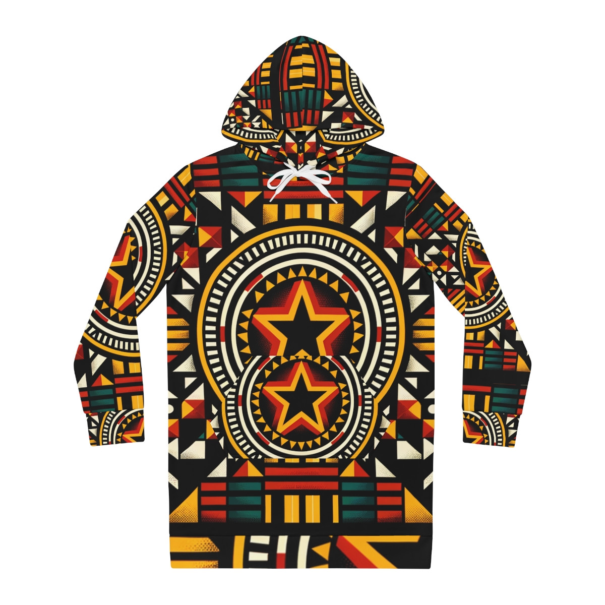 "Kente Kaleidoscope Women's Hoodie Dress"