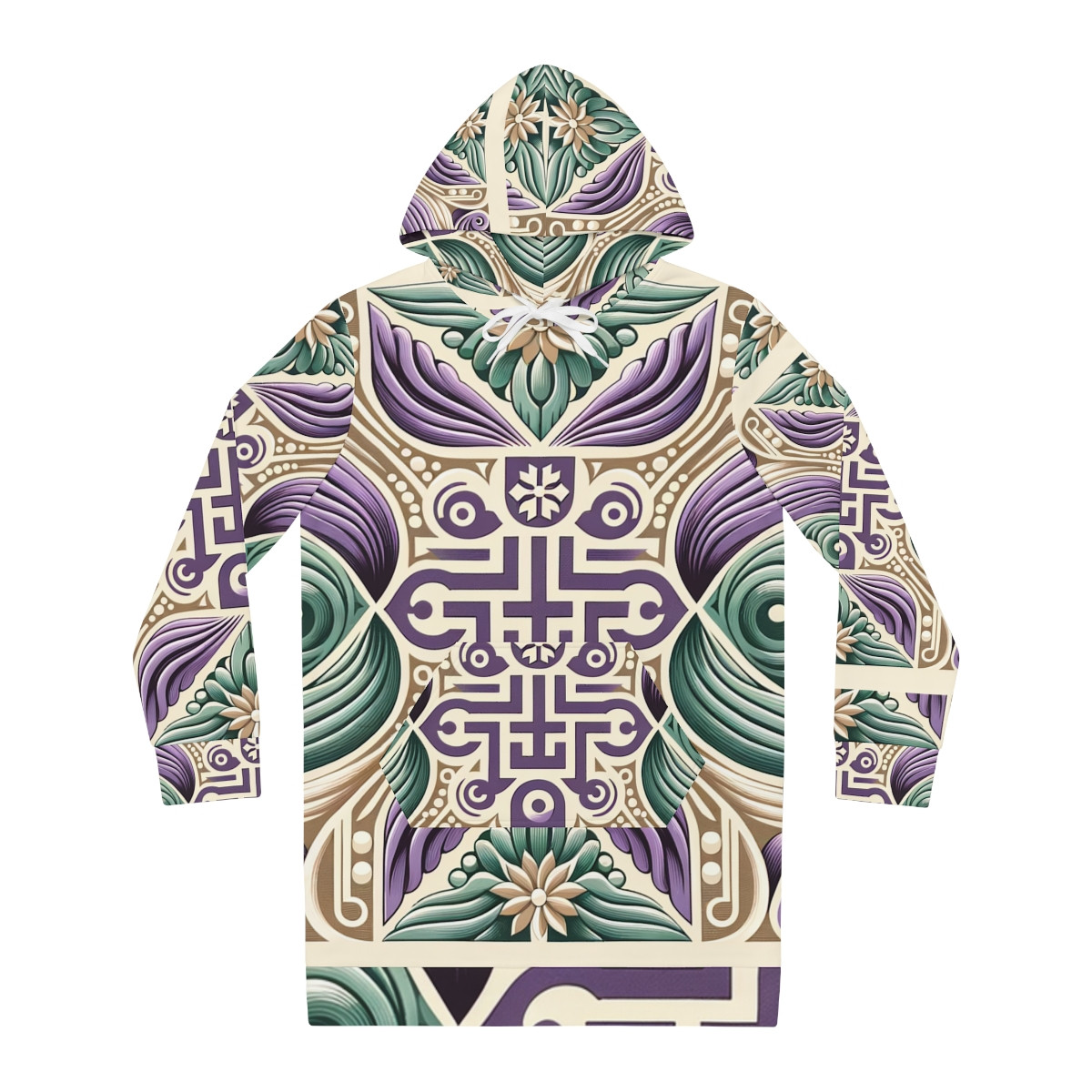 "AfroElegance Kente Tale Women's Hoodie Dress"