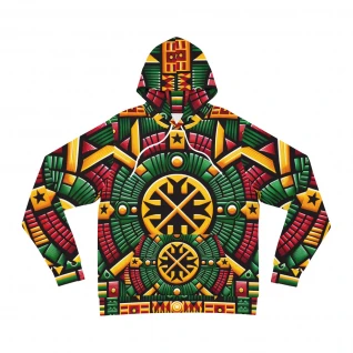 "Kente Kaleidoscope Unisex Fusion Hoodie"