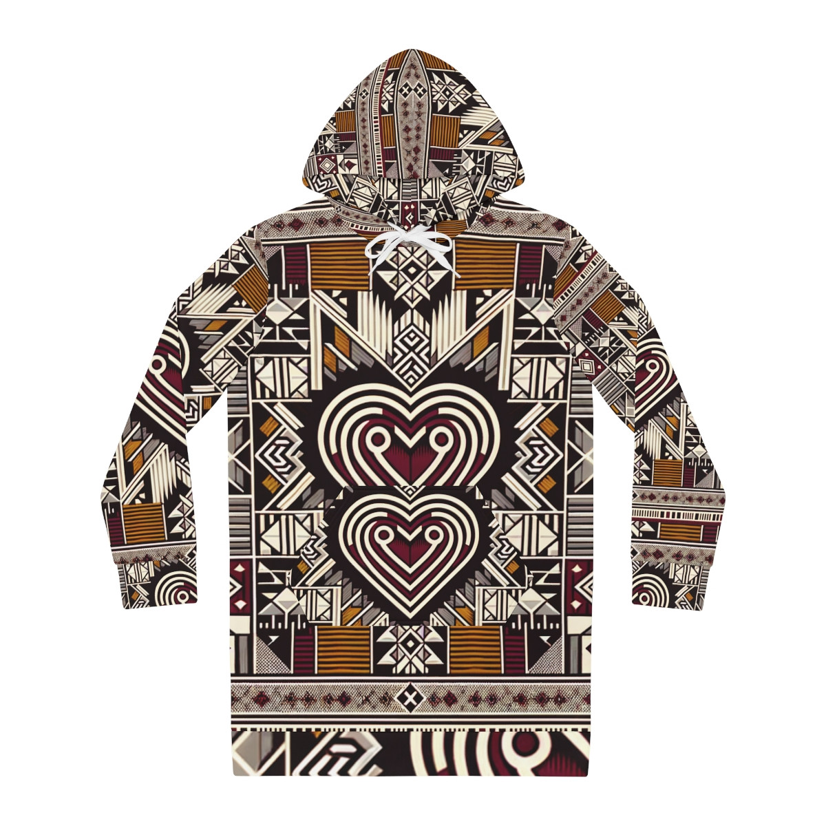 "African Radiance: Kente Majesty Women's Hoodie Dress"