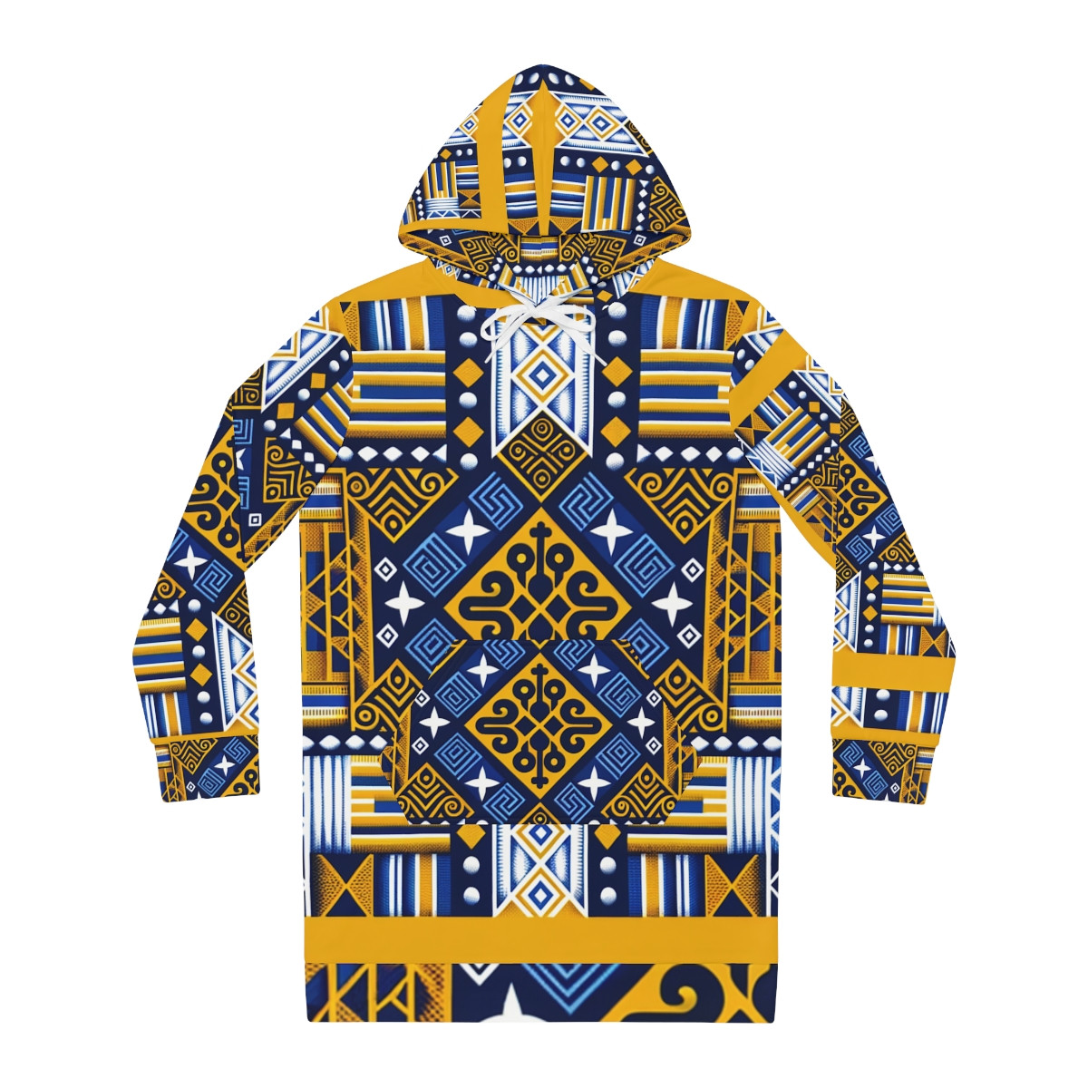 "AfroSpectacle: The Kente Kaleidoscope Hoodie Dress"