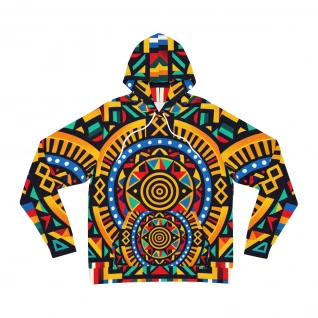 "AfroFusion Kente Kaleidoscope Unisex Hoodie"