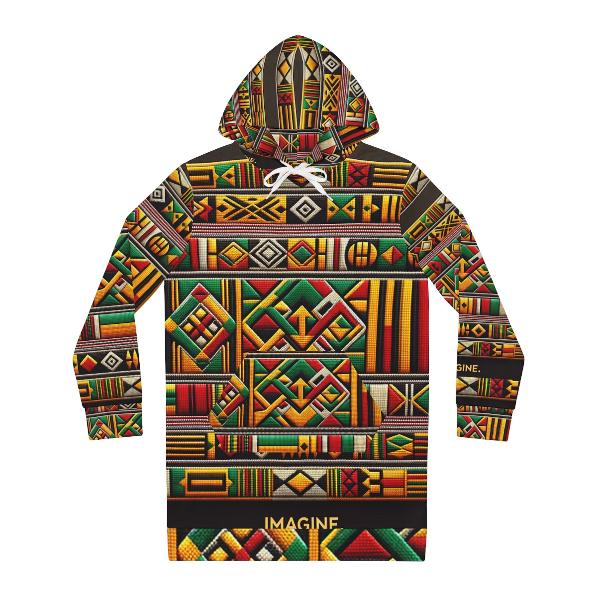 "AfroFusion Kente Splendor Hoodie Dress"