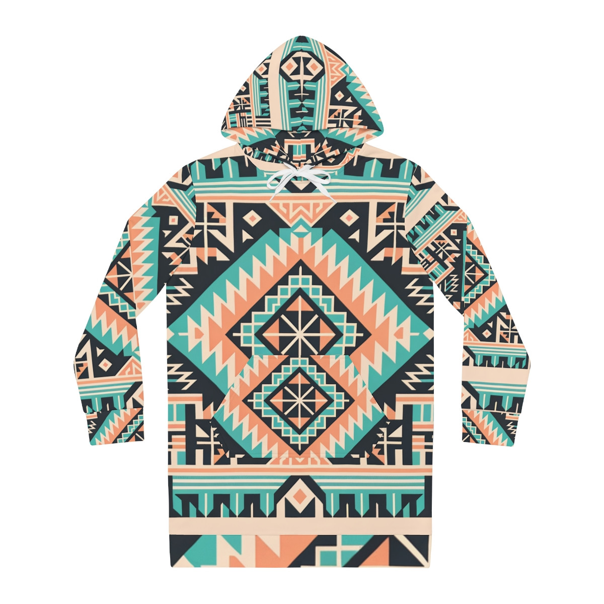 "Cultural Tapestry: Women's Kente Couture Hoodie Dress"