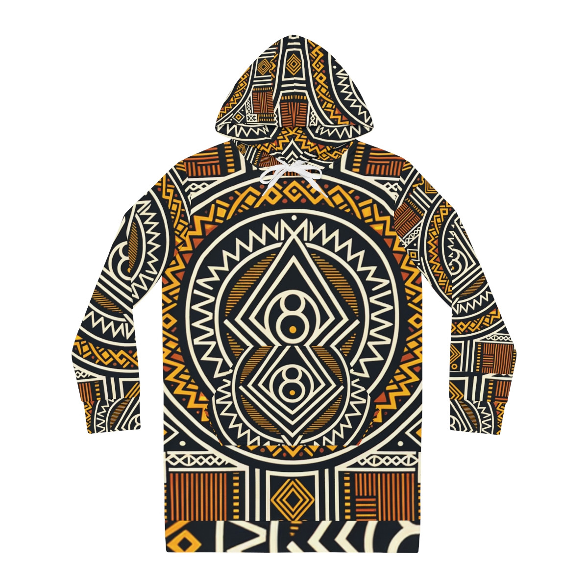 "African Majesty: Kente Whispers Women's Hoodie Dress"