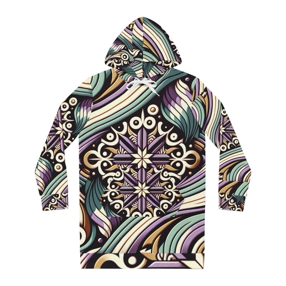 "AfroRhythm Kente-Inspired Women's Hoodie Dress"