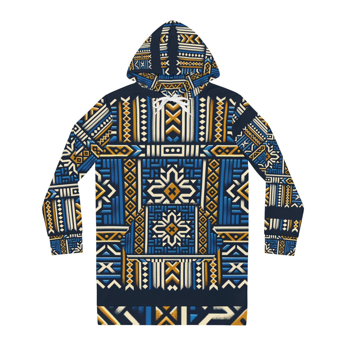 "African Tapestry: Kente Harmony Women's Hoodie Dress"