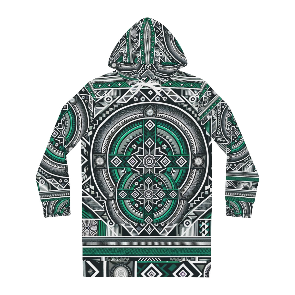 "AfroKaleidoscope Women's Kente Hoodie Dress"