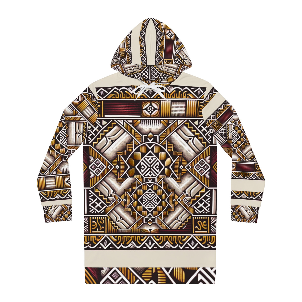 "African Essence: Kente Melange Hoodie Dress"