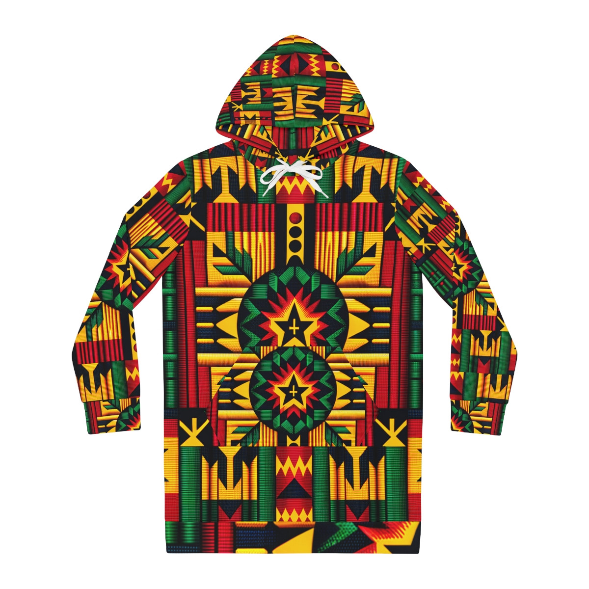 "Heritage Embrace Kente Hoodie Dress"