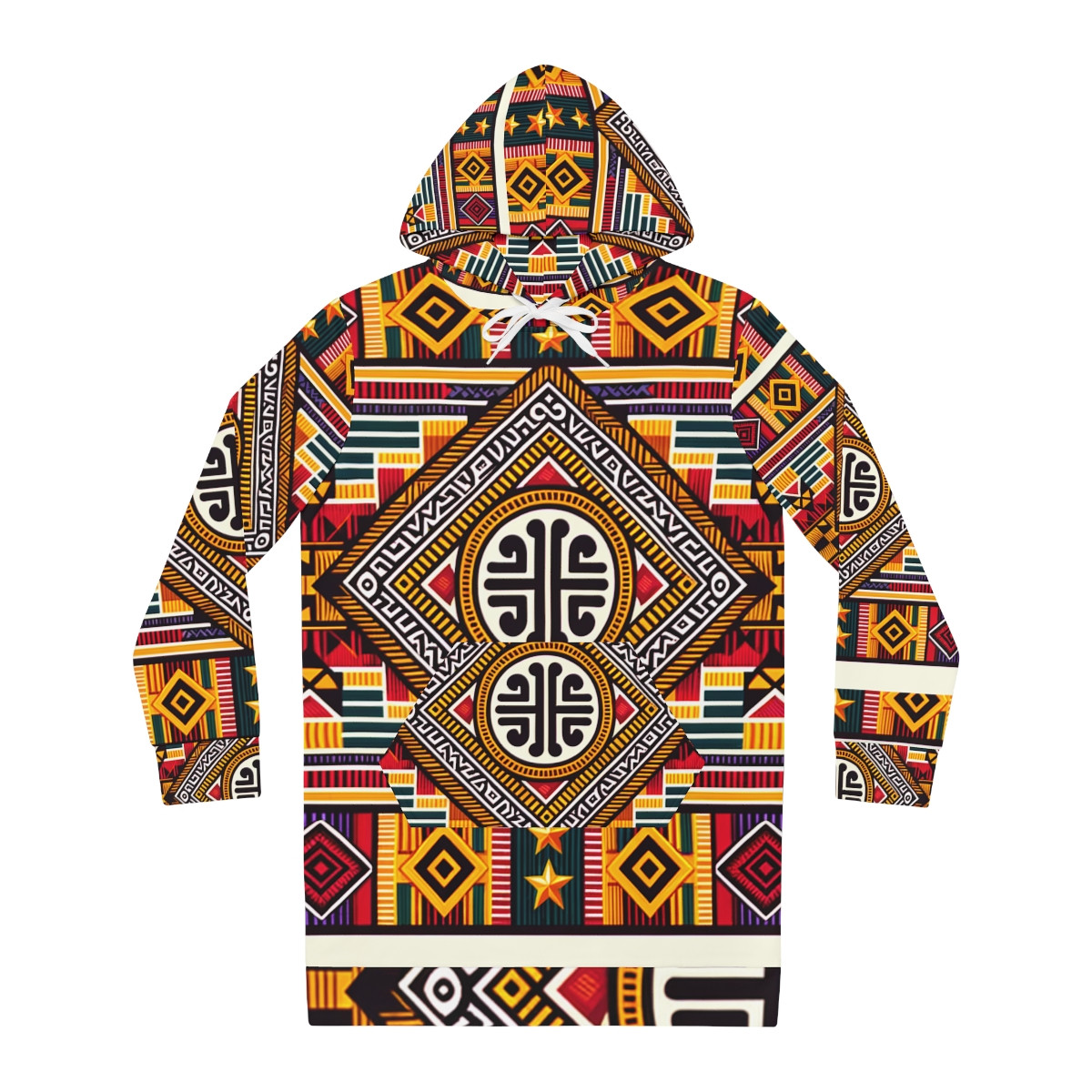 "Heritage Embrace Kente Weave Women’s Hoodie Dress"