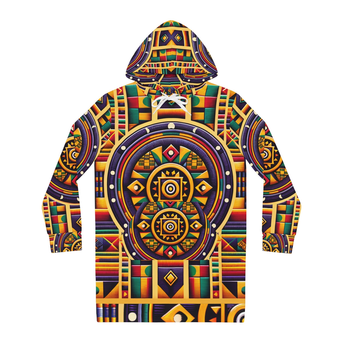 "Kente Kaleidoscope Women's Hoodie Dress"