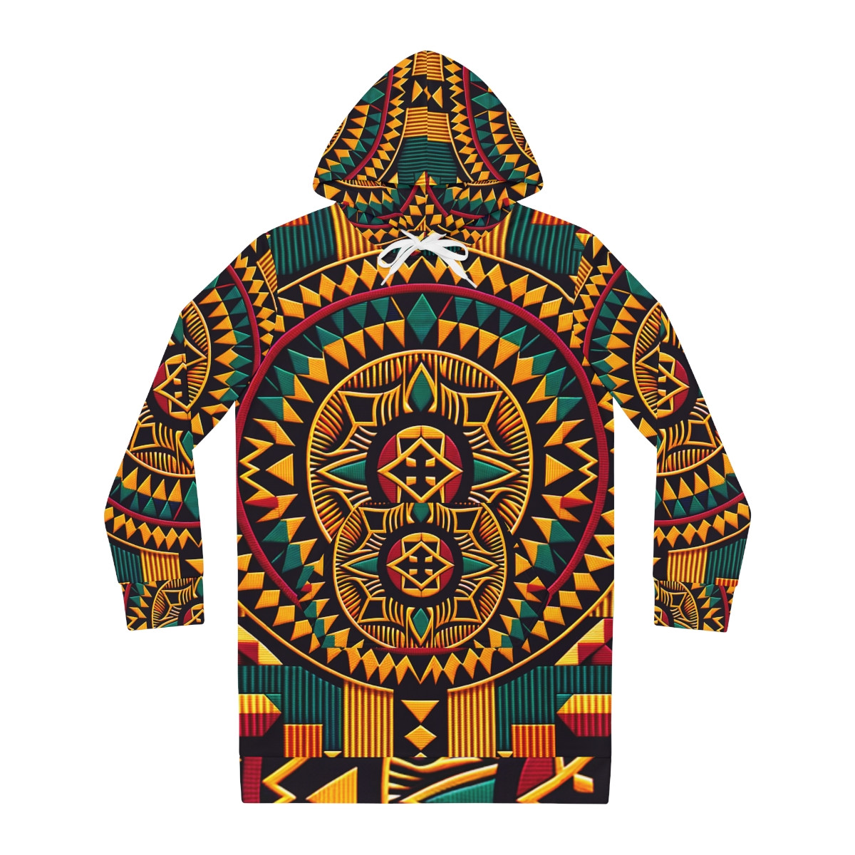 "AfroElegance Kente Tapestry Women's Hoodie Dress"