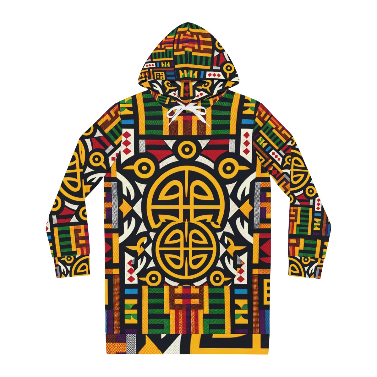 "Afro-Royale Kente Hoodie Dress"