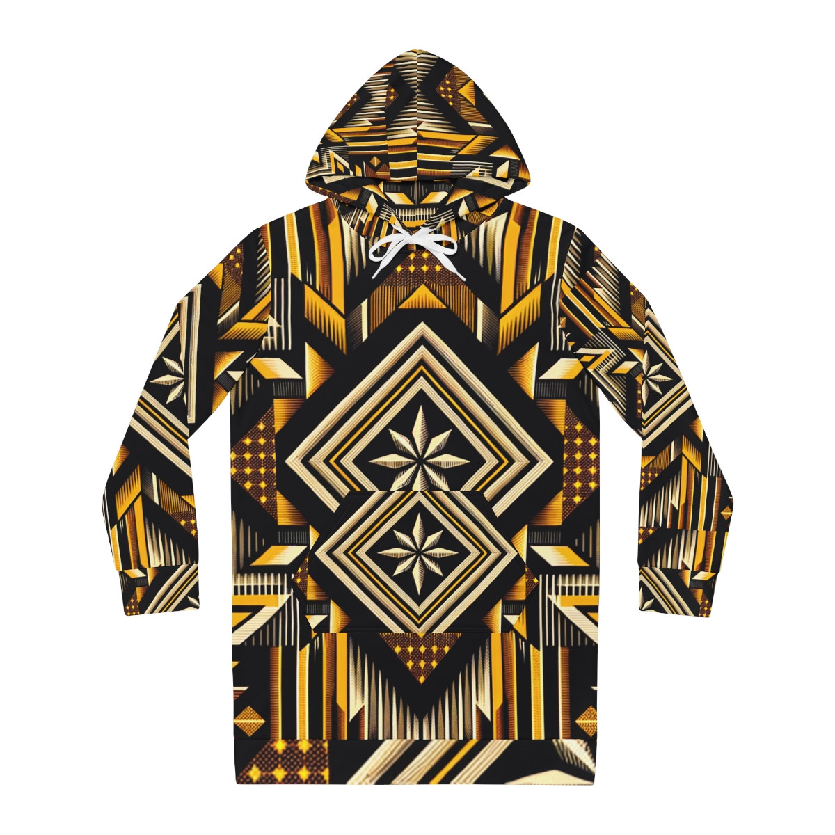 "African Aura: Women's Kente Majesty Hoodie Dress"