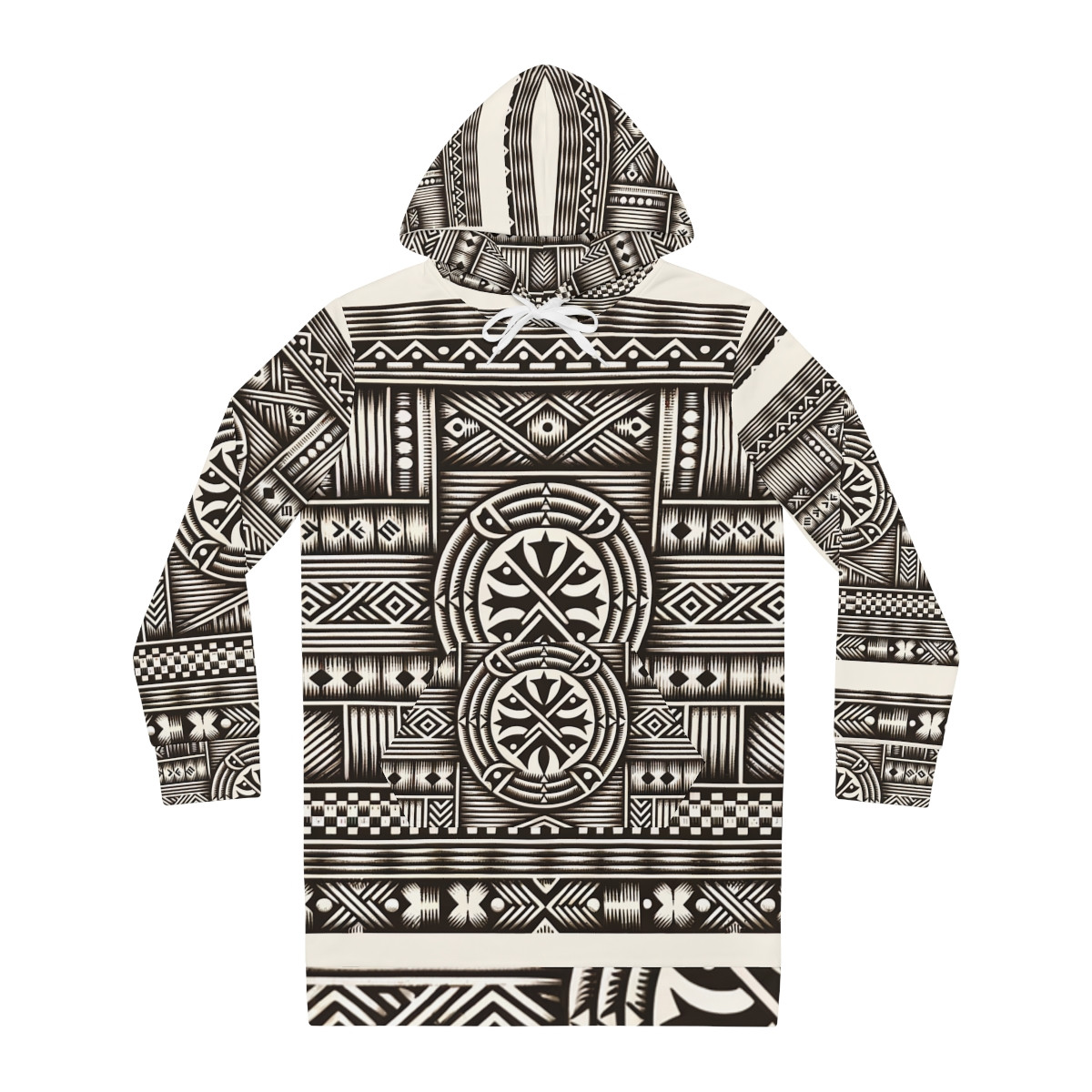 "Africa Radiance: Kente Symphony Women's Hoodie Dress"