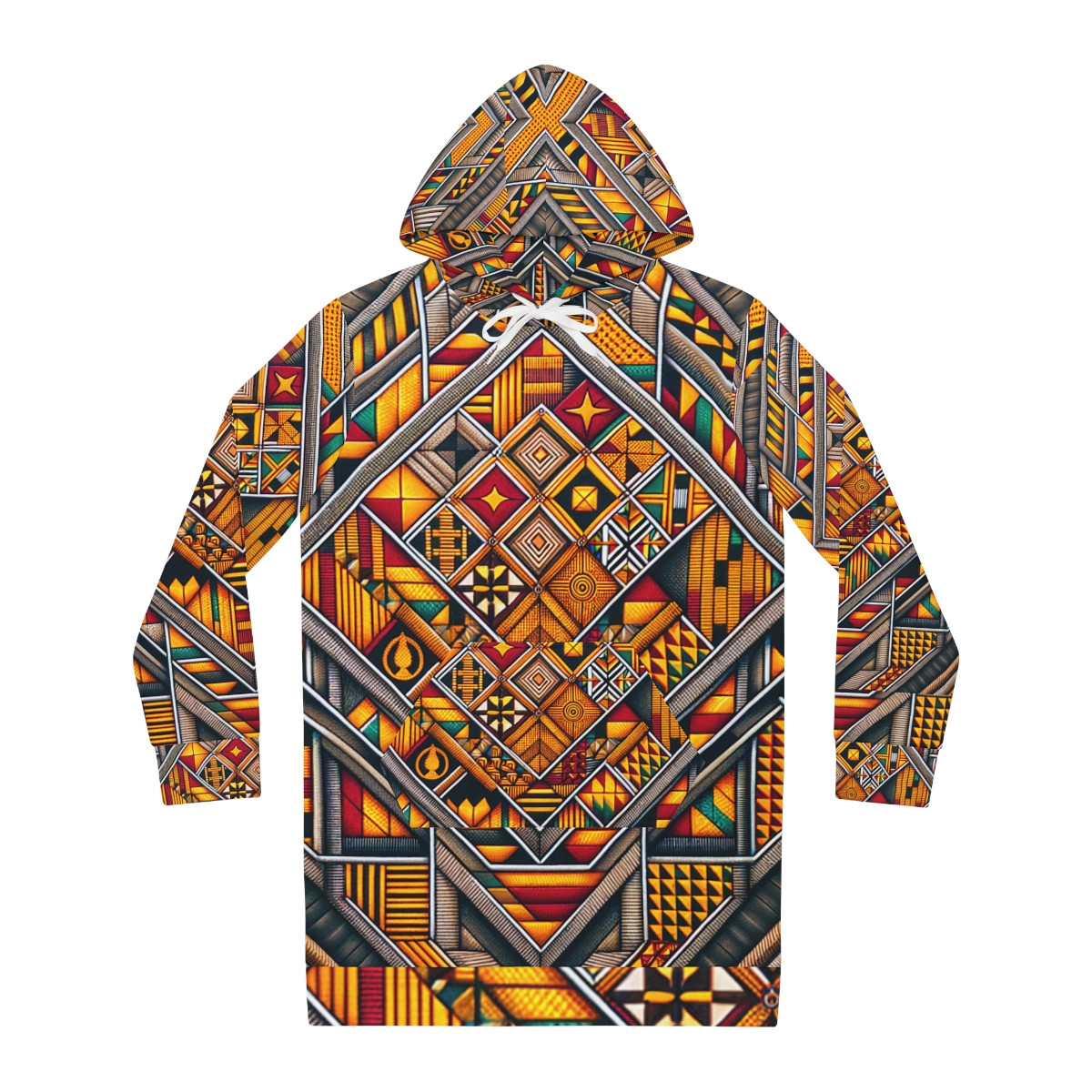 "Cultura Radiance Kente Hoodie Dress"