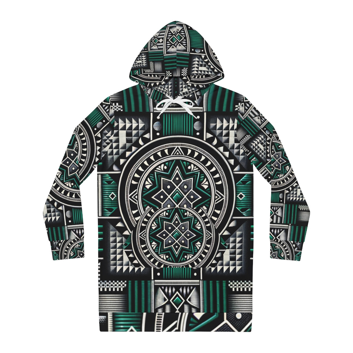 "AfroElegance KenteSplash Hoodie Dress"