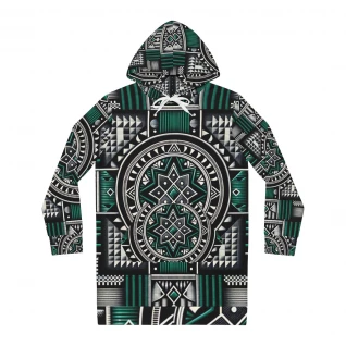 "AfroElegance KenteSplash Hoodie Dress"