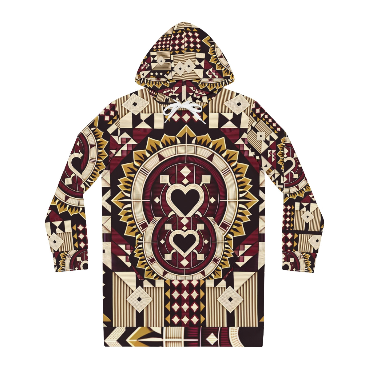 "African Sunrise: Kente Majestic Hoodie Dress"